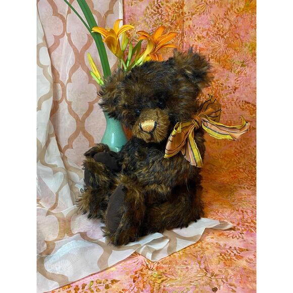 Artist Handmade Mohair Teddy Bear Ruthie O'Neill Teddy Loves Company 14" 1990s - Picture 2 of 10